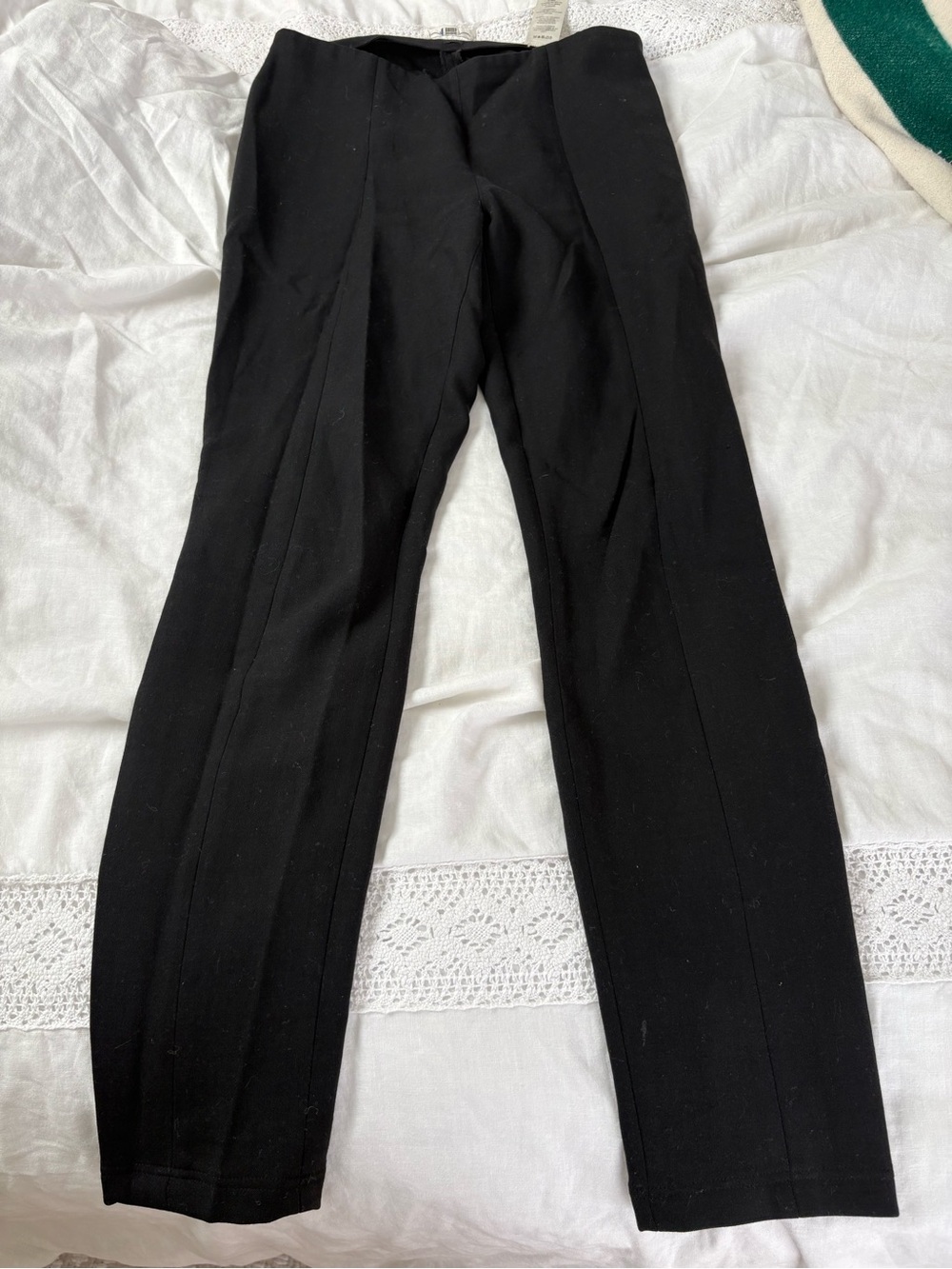The Row Black Wool Blend Pintuck Ankle Zip Skinny Pants Size 6